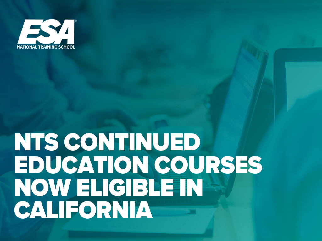 NTS Continued Education Courses Now Eligible in California