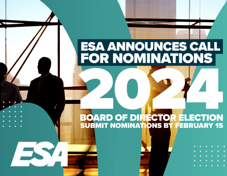 ESA Announces Call For Nominations: 2024 Board Of Directors Election - ESA