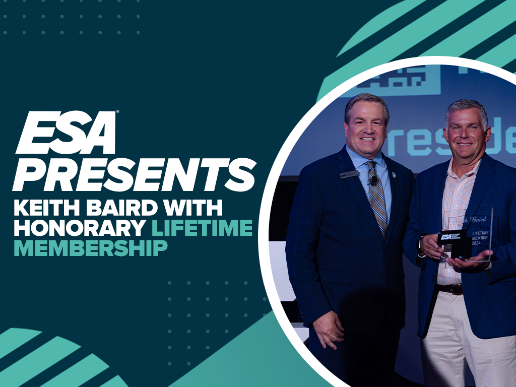 ESA Presents Keith Baird with Honorary Lifetime Membership at ESX 2024